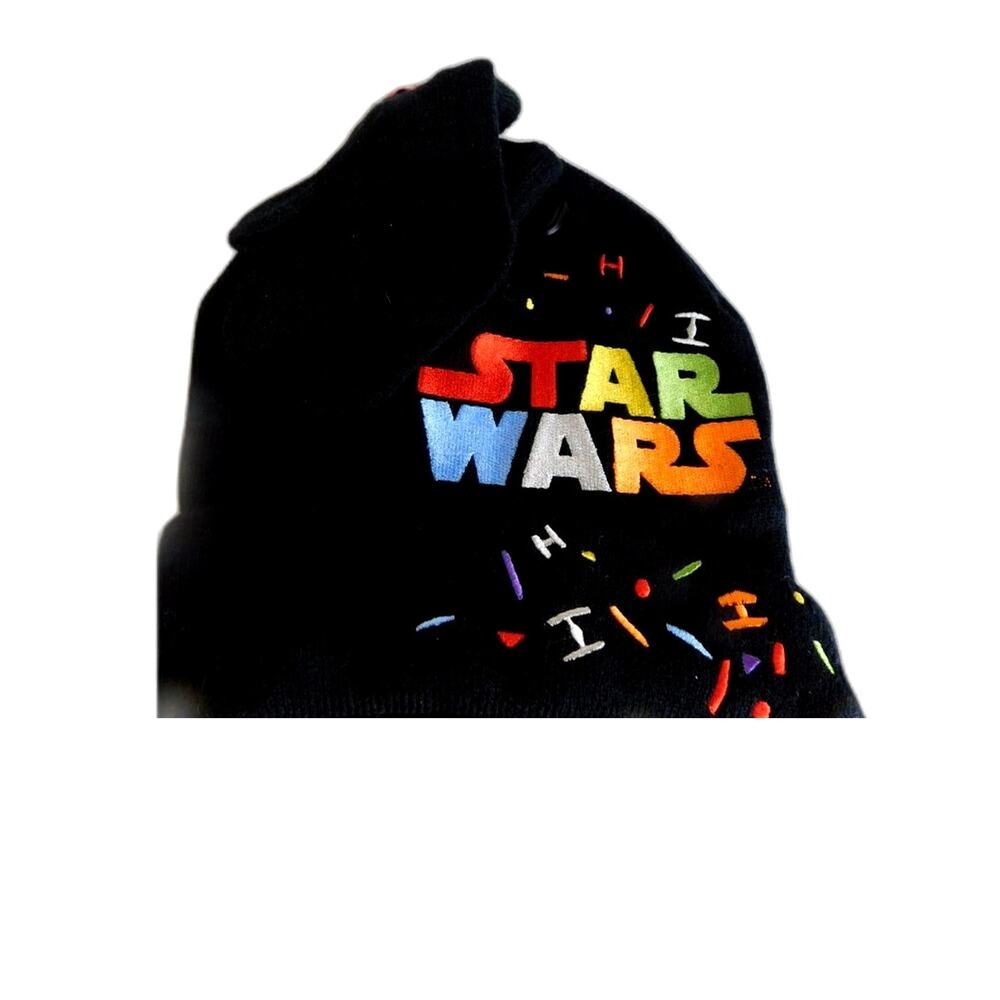 Disney Star Wars Boys Multicolor Confetti Beanie Hat & Mittens 2 Piece Set New